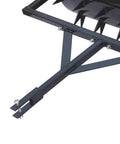 Close-up of 48 Inch Wide Drum Spike Aerator with Pin Style Hitch and Lawn Roller, showing black metal frame and spikes.