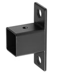 Eight Pack Workhorse Square Post Flange Base Brackets For One Inch Square Tubing with prepunched holes in matte black finish.
