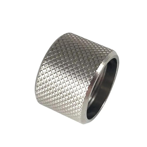Premium 1/2X28 Barrel Thread Protector Nipple Engineered For Serious Shooters With Solid Stainless Steel Construction, textured finish.
