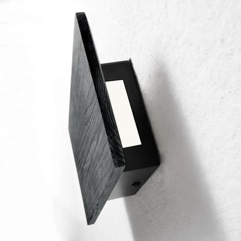 Black Wall Lights for with Switch,Nature Wood Wall Lamp Modern Design, showing elegant wood finish and sleek sconce design.