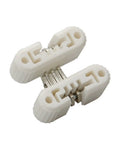 Hidden Folding Door Barrel Cross Hinge Set For Dining Tables 6 Pieces, Concealed Plastic Hinges, white component detail