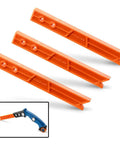 Deluxe Push Stick Replacement Inserts, 3 Pack For Safer Woodworking, ABS Plastic, Half Inch Thick, 90 Degree Fit shown in orange