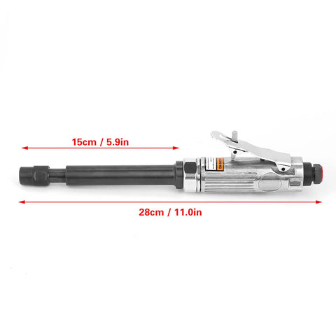 Dead Reliable Air Angle Die Grinder With 25000 Rpm High Speed Pneumatic Tool, 28cm long, lightweight for metal grinding.