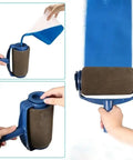 8 piece multifunctional paint roller corner brush kit in use, pouring paint into roller for quick clean wall painting.