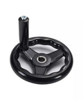 Three Spoke Handwheel With Revolving Handle For Milling Machines And Lathes, Adjustable Black Hand Wheel Fits 125 160 200 Mm Diameters