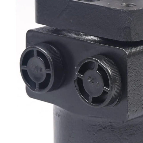 Close-up of ports on Hydraulic Motor Replacement For Char-Lynn 101-1003 009 And Eaton 101-1003 with four bolt flange
