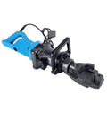 Heavy Duty Portable Hydraulic Rebar Cutter For Quick Steel Bar Cutting Fast Electric Reinforcement Bending Tool With Stable Cast Iron Structure And Copper Motor Power For Construction Sites, showing side view of cutter with handle.