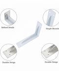 Beefy Heavy Duty L Shaped Stainless Steel Shelf Bracket Wall Mount For Floating Shelves 5.5 By 2.4 Inch White Finish close-up view