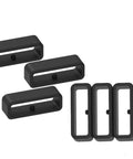 Rock Solid Silicone Keeper Rings For Watch Bands No Dangle Drama Quick Snap Retainer Clips in black, pack of 6, designed for 38-44mm smartwatches.