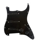 Loaded 11 Hole Strat Pickguard Prewired With Ceramic SSS Single Coil Pickups For Squier Stratocaster Style Electric Guitars Black