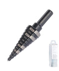 Step drill bit set, Jerax tools, 3/16–7/8 in, straight grooved, double-fluted, M2 HSS for metal/wood/plastic