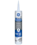 Clear Silicone Caulk Sealant For Indoor And Outdoor Use, 100 Percent Waterproof, Weatherproof And Flexible, Strong Adhesion For Any Project, 10 Fl Oz Cartridge, All Purpose Sealant, 1 Pack, showing product label and nozzle
