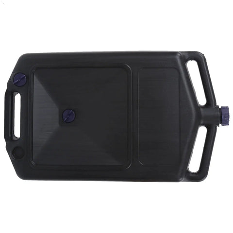 Get This Pro 8L Low Profile Oil Drain Pan For Car And Motorcycle Service With Huge Capacity To Handle Coolant Antifreeze And All Fluids During Garage Maintenance Without The Messy Overflow Hassles, top view, durable ABS material, spout and handles.