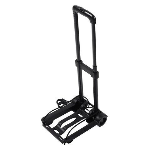 Folding Hand Truck Cart With Large Capacity Lightweight Yet Sturdy Dolly For Shopping Travel Moving And Office Tasks Retractable Tie Rod For Easy Loading And Compact Foldable Design For Car Or Closet Storage, black metal foldable cart