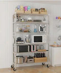 Rock Solid Six Tier Wire Shelving Rack With Wheels Dang Sturdy Heavy Duty Metal Storage Cart Fully Adjustable Steel Frame rolls smooth in kitchen
