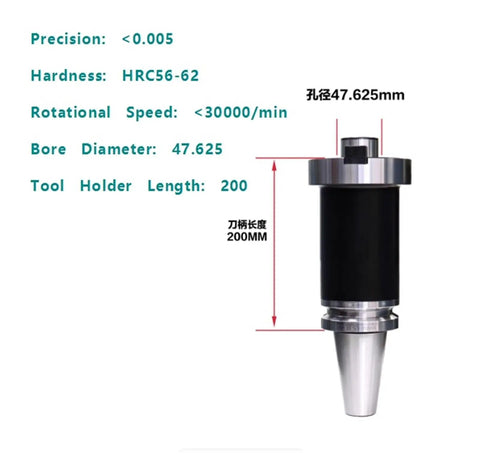 True Workhorse BT50 CNC Milling Tool Holder Featuring Rock Solid Grip And Impact Resistant Build For Precision Machining, 200mm length.
