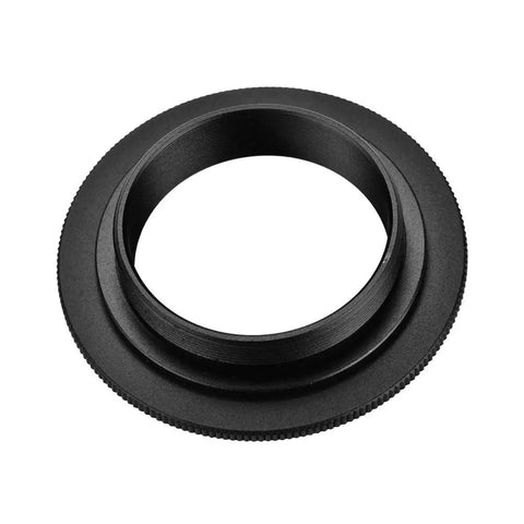 Close-up of T2 mount adapter for 1.25 Inch 5 Position Manual Filter Wheel For Telescope Eyepieces, black aluminum alloy ring.