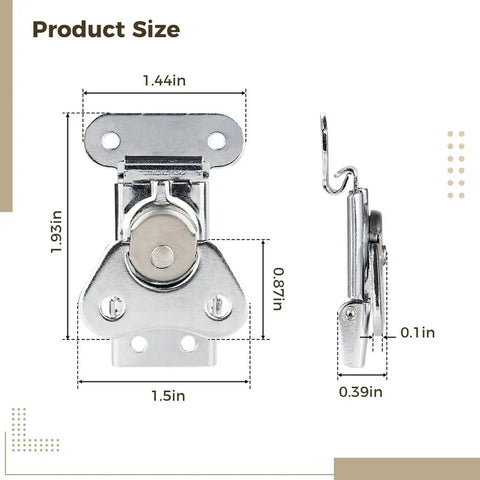 6 Pack Twist Latches With Retainers, 304 Stainless Steel Butterfly Latches For Cases And Boxes, Small Doors, product dimensions