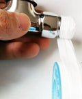 Easy Install PTFE Thread Sealing Tape For Shower Heads And Plumbing Fittings applied to pipe threads, showing smooth, flexible wrap