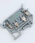 LED Indicated DIN Rail Fuse Holders And Disconnect Terminal Blocks With Screw Clamp, 24V DC, Gray, Nylon PA66, Fire Retardant