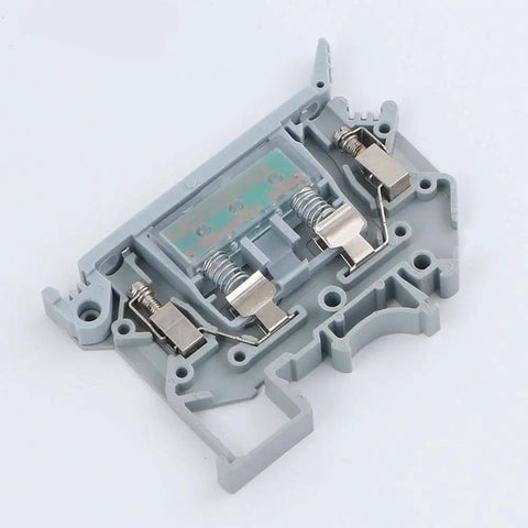 LED Indicated DIN Rail Fuse Holders And Disconnect Terminal Blocks With Screw Clamp, 24V DC, Gray, Nylon PA66, Fire Retardant