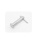 Four Pack M6 X 30mm Single Hole Clevis Pins 304 Stainless Steel Flat Head Cylindrical Pins With Head Positioning For Mechanical Linkage Beefy Heavy Duty Fixings And Ship Rigging, angled view