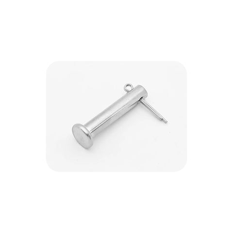 Four Pack M6 X 30mm Single Hole Clevis Pins 304 Stainless Steel Flat Head Cylindrical Pins With Head Positioning For Mechanical Linkage Beefy Heavy Duty Fixings And Ship Rigging, angled view