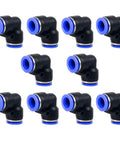 Elbow Push To Connect Fitting One Quarter Inch Pneumatic Air Line 90 Degree Quick Push Lock Adapter Pack Of 10