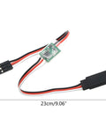 Front view of Amazon 23 cm 5-6V steering gear slow servo delay module with red, black, white wires and connectors.