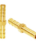 Brass Hose Barb Fitting Splicer Union Adapter One Quarter Inch To One Quarter Inch For Fuel Gas Water And Air Lines Pack Of 12