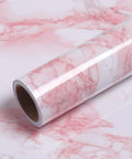 Roll of Pink Marble Contact Paper for Countertops Peel And Stick Self Adhesive Vinyl Wrap Glossy Blush Pink on surface