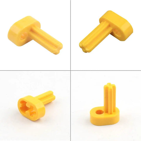 Yellow pin connector block from 67 Piece DIY Engine Kit With Cylinder Piston Connecting Rods Crankshaft And Pin Connector Block For MOC Technic Building Sets