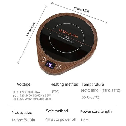 Keep Your Daily Drip Stayin Toasty With This Electric Coffee Mug Warmer Featuring temperature settings and wooden design.