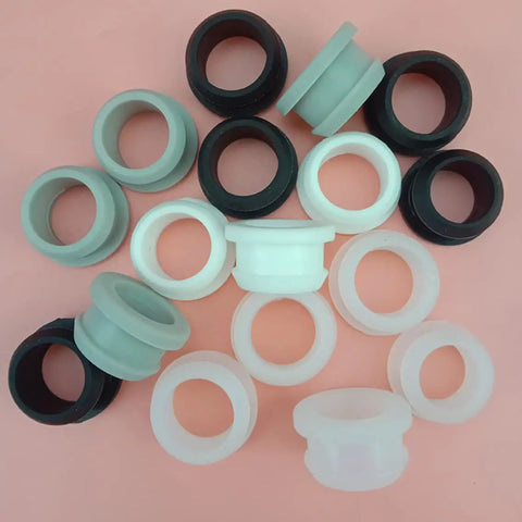 Silicone Rubber Snap-On Grommets And Hole Plugs For Wire And Cable Protection Gray 4.5mm To 50.6mm Bore Range End Caps Bung Covers