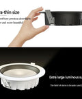 15 Pack Adjustable LED Recessed Downlights 39 To 59 Inch Dimmable Ceiling Can Lights Packing High CRI90 And Switchable 3000K To 6000K Colors showing ultra-thin black can light and white downlight design.