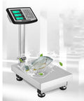 Hardcore Heavy Duty Waterproof Digital Floor Scale 300kg 660lb Foldable platform weighing fish on stainless steel top.