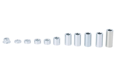 Beefy Eleven Piece M12 Axle Bushing Spacer Kit In Steel For Most Motorcycles With A Classic 12mm Axle Fit inner 12.2mm