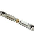 Top Shelf 3/8 Bore Heim Joint Adjustable Turnbuckle crafted from heat treated 4130 chromoly steel, shown from side view.