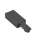 120V Live End Power Feed Connector For H Style Track Lighting From Either End 3-Wire H Track Systems Black Die Cast Aluminum Built Tough