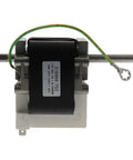 Inducer Draft Motor Replacement For Furnaces - DIY-Friendly Direct Fit, front view, showing label and shaft details