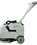 Side view of Foldable Walk Behind Floor Scrubber Machine With 180 RPM And 300W Motor, Heavy Duty Hand Push Design, 17L and 15L tanks