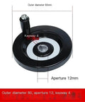 Bakelite Hand Wheel With Keyway Style For Milling Lathe Versatile Fit, 80x12mm size, aperture 12mm, keyway 4 visible in image.