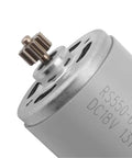 Close-up of Rs550 High Speed DC Motor Featuring 13 Steel Teeth, compact size, ideal for robotics projects and DIY upgrades.