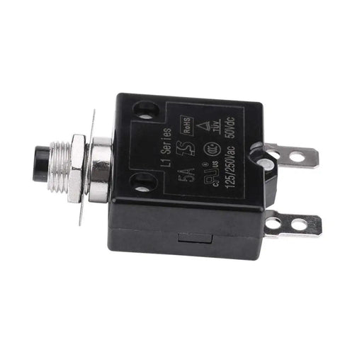 15A Manual Reset Thermal Circuit Breaker For Home And DIY Projects, Auto Overload Protection At 125-250V AC And 50V DC, Push Button Reset