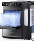Smart Nugget Ice Maker For Countertop With Smartphone App Control And A Spacious 1.14 Gallon Side Tank serving fresh crunch ice.