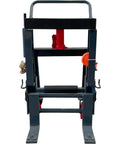 Front view of Beast Of A Heavy Duty Hydraulic Machinery And Equipment Mover With Adjustable Forks Swivel PU On Steel Wheels 6 Inch Lift
