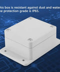 Weatherproof Electrical Junction Box 89x59x35mm IP65 Fire Retardant Enclosure on blue tech background