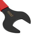 Castle Nut Wrench For ER20A Clamping Collet Chuck Spanner, heavy-duty cast steel with red handle, top view.