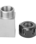 Heavy Duty ER25 Collet Block Holder Kit For CNC Lathes Engraving Machines Featuring Workholding System With Hex Key Chuck Set Guaranteeing Top Performance Handling Heavy Loads Smooth And Easy For Real Makers Doing Serious Work Today, silver metal ER25 collet block and black clamping nut