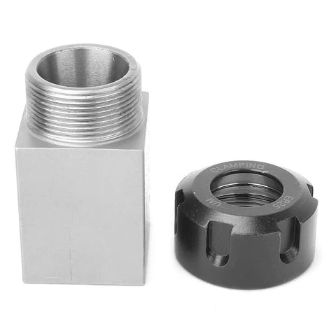 Heavy Duty ER25 Collet Block Holder Kit For CNC Lathes Engraving Machines Featuring Workholding System With Hex Key Chuck Set Guaranteeing Top Performance Handling Heavy Loads Smooth And Easy For Real Makers Doing Serious Work Today, silver metal ER25 collet block and black clamping nut
